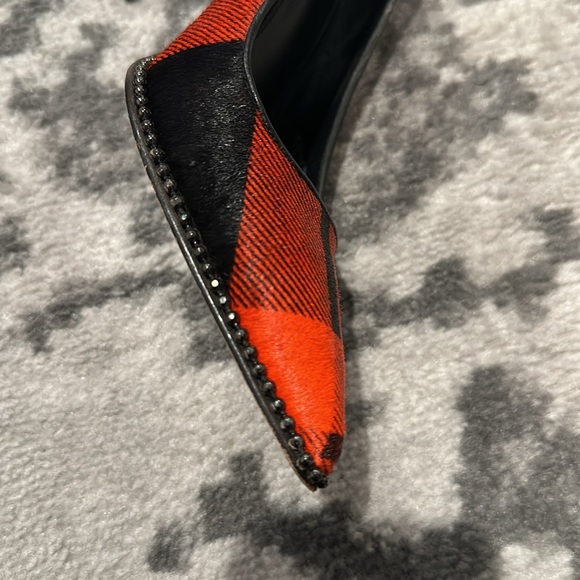 Coach Black and Red Plaid Hair Calf Pump - Size 5 - Picture 6 of 7